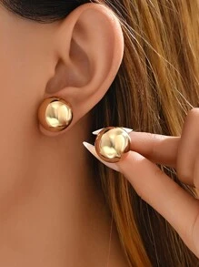 CVNANA 2pcs, Exquisite, Simple Hollow-Out Golden Asymmetric Heart-Shaped Earrings, Perfect For Holiday Gifts, Graduation Season Gifts, Birthday Gifts For Besties - C - View 11