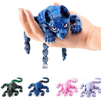 1 szt. 3D drukowana bezwłosa figurka kota, giętkie ciało model kota sfinksa, artystyczna dekoracja domu, odpowiednia do sypialni, salonu, kolekcji biurowej, materiał plastikowy