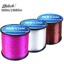 Chelesh 546 码/500 米高强度单丝钓鱼线，有多种颜色和磅数可供选择，适用于淡水、咸水、海钓，非常适合长距离和编织，也适用于悬挂饰品和工艺品、圣诞装饰品