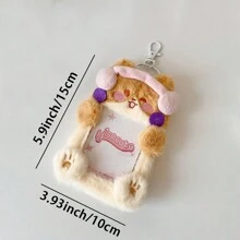 Photo Card Holder,Cute Plush Photo Card Holder, Case, Kpop Idol Photo Card ID Holder, Cartoon Credit Card Holder - Multicolor - View 3