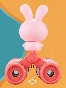 1 Set de Binoculares con diseño de conejo, kit de binoculares y silbato portátiles y divertidos para actividades al aire libre como regalo para niños, niñas, jardín de infantes, con accesorios variados - Multicolor - Ver 5
