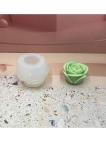 1 件 3D 玫瑰花形硅胶蜡烛模具，DIY 情人节蜡烛，玫瑰装饰冰模 - 白色 - 查看 10