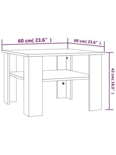 VidaXL Coffee Tafel 60x60x42 Cm Processed Wood Sonoma Oak view 2