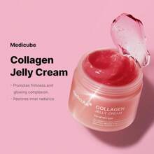 Collagen Jelly Cream- Niacinamide & Freeze-Dried Hydrolyzed Collagen - Boosts Skin's Barrier Hydration And Gives 24h Glow & Lifted Look - No Artificial Color, Korean Skincare (3.71 Fl.Oz.) - 粉色 - 查看 6