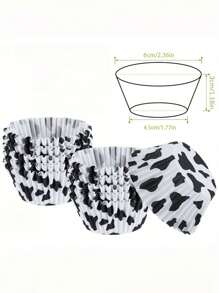 50/100/150/200pcs Cow Paper Pattern Cupcake Liners, Muffin Baking Cups, Greaseproof Cupcake Liners For Birthday, Theme Party, Farm Animal Party And Holiday Baking Supplies - Multicolor - View 6