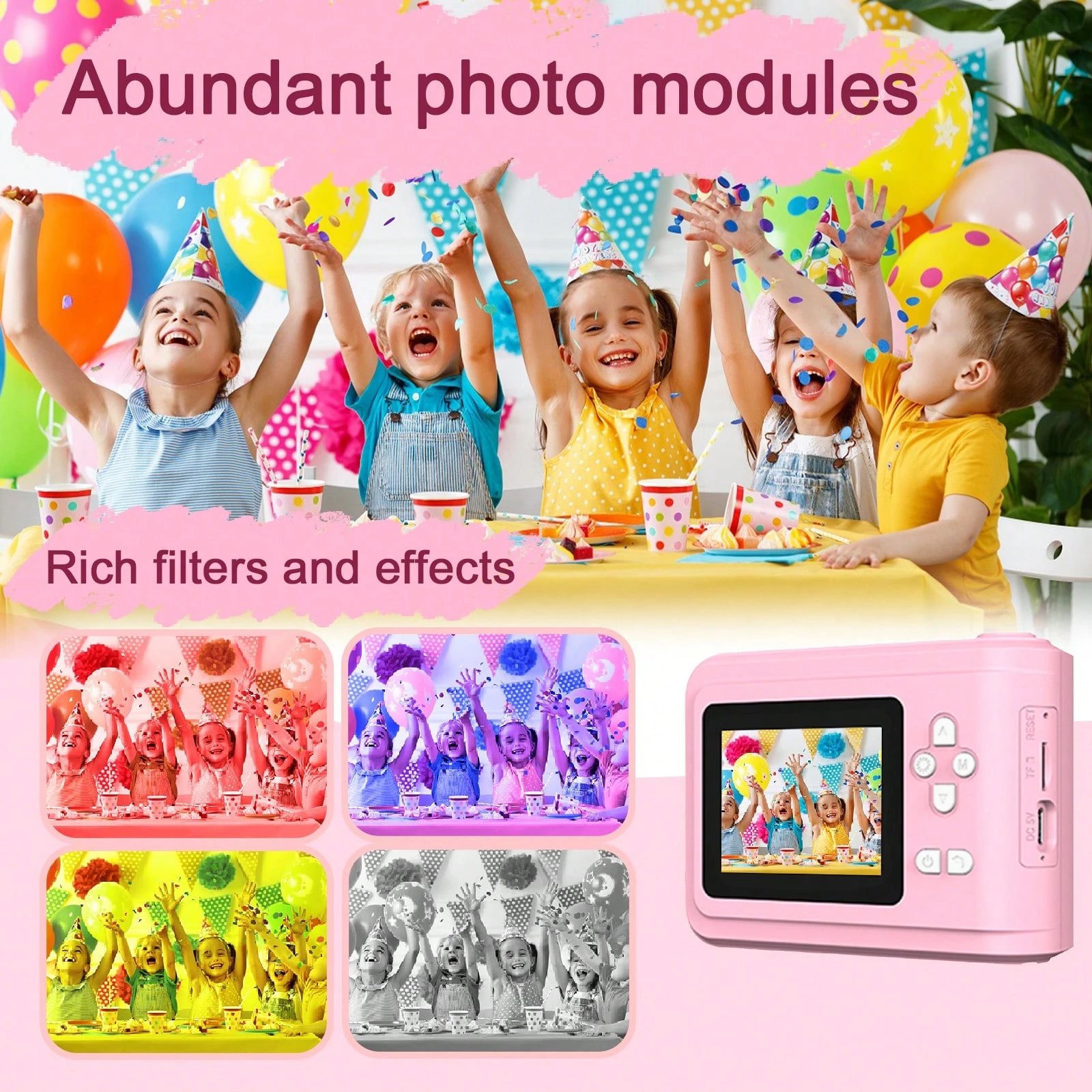 CAMCLID Macchina Fotografica Bambini Istantanea, 1080P HD Macchina Fotografica Istantanea 48MP con Scheda da 32 GB e 3 Rotoli di Carta da Stampa, Regalo per Ragazze Ragazzi da 3-12 - Giochi e