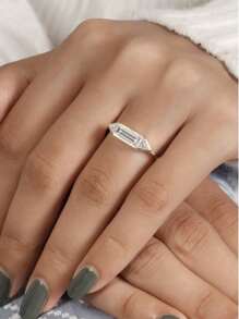 1 Classic Minimalist S925 Moissanite Ladies' Rings Suitable For Engagement Parties, Parties, Daily Wear, Anniversaries, Valentine's Day Gifts