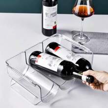 1 szt. 3 kratka może być układana w stosy lodówka czerwone wino wino whisky wódka brandy przezroczysty stojak do przechowywania, darmowe dziurkowanie może być układany w stos szklany stojak wystawowy