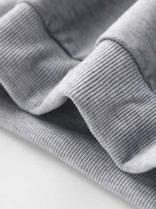 Tween Boys Cartoon Character Print Crew Neck Casual Long Sleeve Pullover Sweatshirt - Grey - View 5