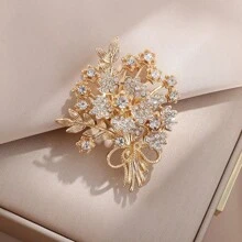 1 pieza Broche de árbol del dinero de diseño elegante y de moda, accesorio de ropa de mujer con incrustaciones de circonita cúbica