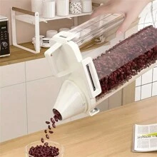 带盖密封食品储存容器 - 防漏、防潮厨房储存盒，适用于谷物、坚果、面粉和大米 - 耐用 PE 材料