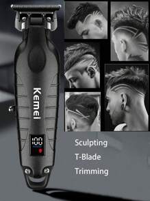 Kemei KM-2293 Professionell Haarschneidemaschine Nullklinge Trimmer Geschnitzte Schermaschine für Salon-Nutzung, Metallgehäuse T-Klinge Trimmer mit LCD-Display für Männer Hausgebrauch, aktualisiertes Design von 2299, Urlaubsgeschenk Neujahr für Männer