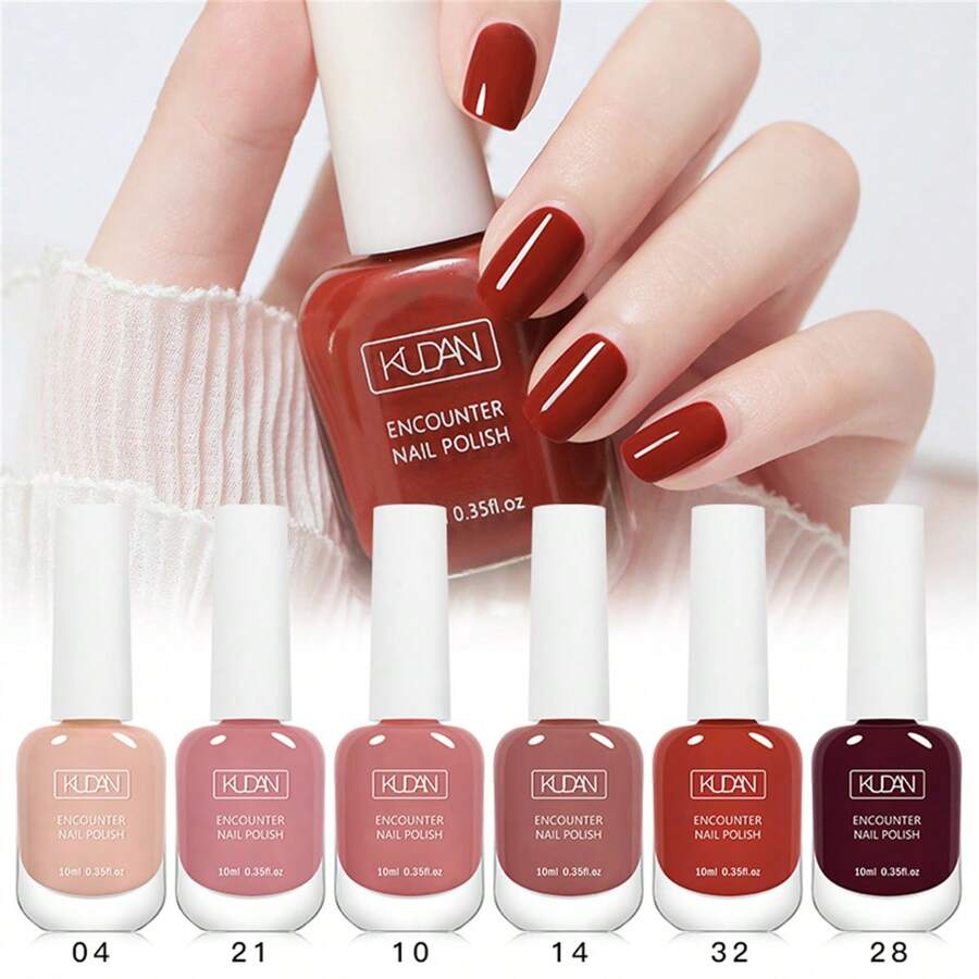 6 件/套 10ml 水性指甲油 持久易撕 快干 免烤 半永久性指甲油 DIY 时尚美甲 - 彩色 - 查看 1