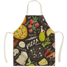 1/2 szt. Wzór pizzy Lniane fartuchy dla par, kreatywne zabawne modne nadruki do sprzątania domu, wodoodporne, odporne na olej, łatwe do czyszczenia, kuchenne, gotowanie, pieczenie, kreatywne fartuchy domowe, mundury robocze