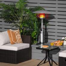 Lifezeal Patio Heater 11,000BTU Portable Tabletop Stainless Steel Standing Propane Heater - Silver - View 1