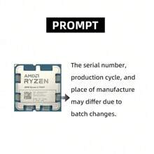 AMD Ryzen 5 7500F 3.7GHz Base Clock 6-Core 12-Thread Desktop Processor CPU, AM5 Socket, No Integrated Graphics, For High End Computer Enthusiastic Gaming PC, No Heatsink Fan, No Box