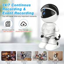 Robot Security Camera 2K Baby Pet Monitor Wireless Indoor- 2.4/5G Hz WiFi 360° Motion Detection Cameras For Home Security IP Indoor PTZ, High-Definition Full-Color Night Vision, Siren Alarm, Audio And Video Two-Way Call Camera
