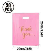 10/50/100 Pieces, Thank You Gift Bag, 3-Size (11.87 * 7.87in, 9.84 * 7.87in, 7.87 * 5.91in) Small Plastic Shopping Bag With Handle, Thank You Gift Bag, Party Store Bulk Commodity Bag - Multicolor - View 39