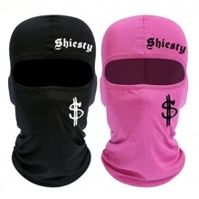 2pcs/1pc Letter And Dollar Print Ski Mask Balaclava Face Mask For Men Women UV Protection Windproof Scarf For Snowboard Motorcycle