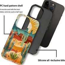 Compatible With IPhone 13-16 Pro Max Case, Art Paintings Desert Kingdom Print Phone Case Funny Liquid Silicone Case Impact Resistant Anti-Scratch Shockproof Protective Cover Gifts For Family, Friends, Kids, Birthday,Spring, Holiday, Boyfriends, Girlfriends, Valentine's Day