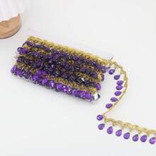 1 Yard Bobbin Fringe Lace Rhinestone Braided Ribbons 3.5cm Sewing Apparel Trims Accessories