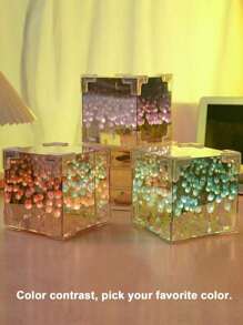 1pc Flower Sea Tulip Stereo Nightlight Handmade Diy Creative Material Package Ornaments To Send Girlfriends On Valentine's Day, Send Girlfriends Gifts (Products Need To Be Assembled By Themselves).