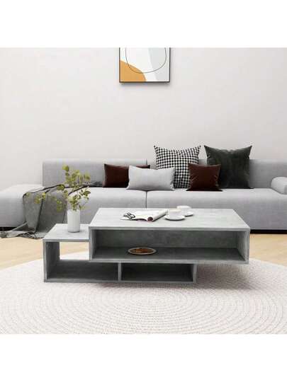 VidaXL Coffee Tafel 105x55x32 Cm Processed Wood Concrete Grijs view 3