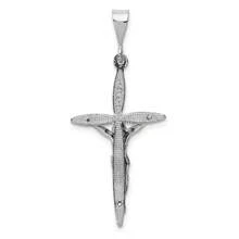 Diamond2Deal 14k White Gold Passion Pendant (L-1.65 Inch,W-0.7 Inch) 1.77 Gram