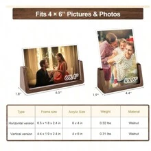 1 Conjunto Moldura de Foto em Forma de U de Madeira Maciça, Moldura de Foto de Mesa de Escritório de Madeira, Moldura de Foto de Madeira para Fotografia Infantil