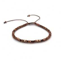 简单新款时尚赤铁矿珠可调节珠子手链简约串珠波西米亚手链男女皆宜