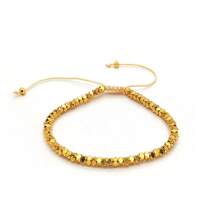 简单新款时尚赤铁矿珠可调节珠子手链简约串珠波西米亚手链男女皆宜