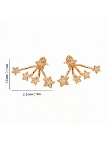 1 Pair Luxury Star-Shaped Earrings With Sparkling Zirconia Stones - Hypoallergenic, Suitable For Parties And Festivals, Ideal Christmas Gift