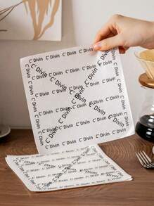 25/50 件/1 套多张法式防油羊皮纸，吸油硅化纸，用于烘焙、甜点、汉堡和蛋糕包装