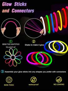 200PCS 8-Inch Party Glow Stick Set, Super Bright Glow Stick, High Quality, High Quality, Glow For 8~12 Hours, Can DIY Make Bracelets, Necklaces, Etc., Colorful Wedding Glow Stick, Suitable For Parties, Bars, Nightclubs, Glow Stick, Glow Party Supplies, Glow In The Dark, Gifts, Party Lighting Supplies, New Year Gifts,Party Decor