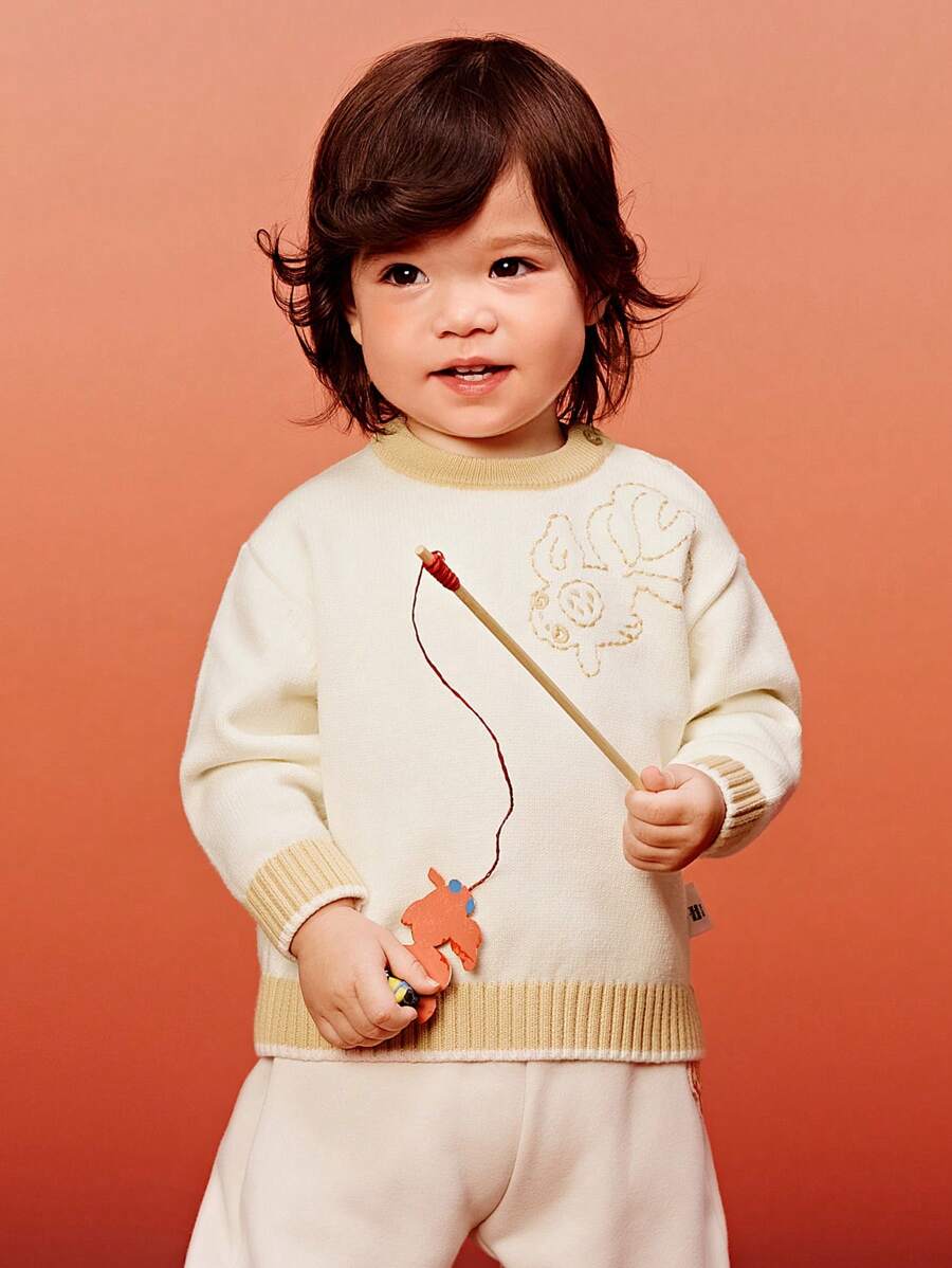 Suéter de punto para niños Mini Bala de Año Nuevo - blanco lechoso - Ver 1