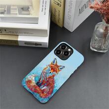 Compatible With IPhone 13-16 Pro Max Case, Fox Van Gogh Painting Style Print Phone Case Funny Liquid Silicone Case Impact Resistant Anti-Scratch Shockproof Protective Cover Gifts For Family, Friends, Kids, Birthday,Spring, Holiday, Boyfriends, Girlfriends, Valentine's Day