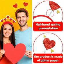 1 Stück/4 Stück/6 Stück herzförmiges Haarband, erzeugt Hochzeits-/Valentinstag-Atmosphäre, geeignet als westliche Valentinstag-Party-Deko oder Haaraccessoire