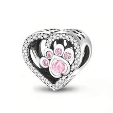 1 pieza Colgante en forma de corazón con circonita cúbica rosa y decoración de joyería de estilo variado para collar, pulsera