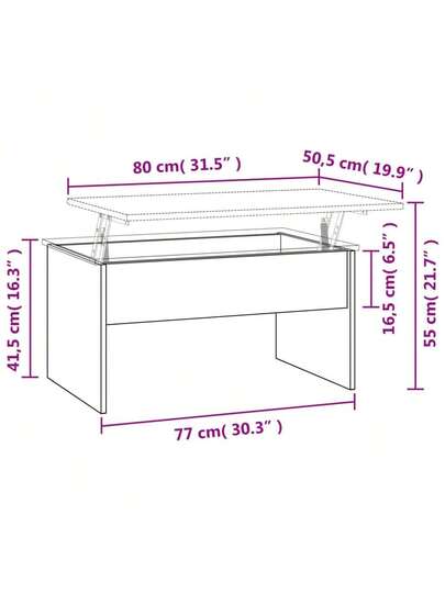 VidaXL Coffee Tafel 80x50.5x41.5 Cm Processed Wood Smoked Oak view 2