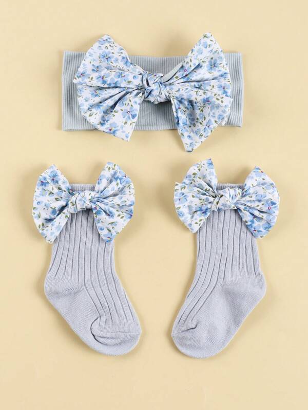 2pcs/Set Baby Hair Accessories And Socks Set Love Valentine