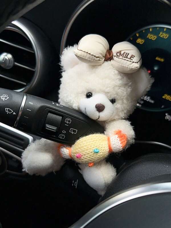 1pc Car Interior Decoration Ornaments Car Mounted Gear Shift Bear Turn Signal Wiper Decorations