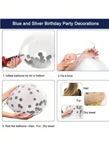 15th Birthday Decorations For People- Navy Blue Birthday Decorations For  People-Including HAPPY 15th BIRTHDAY Decorations Backdrop Tablecloth Balloon Garland Kit -15th Bday Decorations - 藍色 - 查看 6