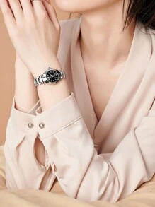 BIDEN 2Pcs Couple's Watch Quartz Watch Business Fashion Calendar Watch Men's And Women's Watch Valentine's Day/Birthday/Christmas/Best Gift