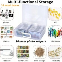 Photo Storage Box 1600 6 X 4 Picture Album Organizer Photograph Container Case - Transparent - View 2