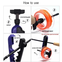 Topline Tackle 4pcs/Set Portable Fishing Line Reel Spooler,Adjustable Swivel Line Spools Winder Reel For Fishing Pole, Bait Casting Reel, Carp Fishing Gear - Red - View 2