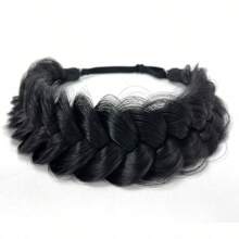 Woven Synthetic Hair Extensions, Natural Hair Extensions, Suitable For Braiding, Wide Fishbone Thigh Braided Elastic Loose Hair Band For Girls