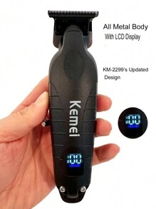 Kemei KM-2293 Professionell Haarschneidemaschine Nullklinge Trimmer Geschnitzte Schermaschine für Salon-Nutzung, Metallgehäuse T-Klinge Trimmer mit LCD-Display für Männer Hausgebrauch, aktualisiertes Design von 2299, Urlaubsgeschenk Neujahr für Männer