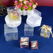 30pcs Transparent PVC Collapsible Gift Box, Simple Compact Size, Solid Color, Gift Packaging, Suitable For Events, Parties, Festivals, General Gift Packaging - Multicolor - View 8