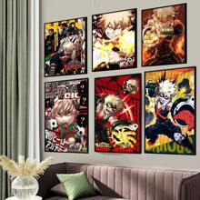 1pc/3PCS Wall Arts Posters Optional Frame Anime Vintage Anime Posters HD Quality Wall Art Retro Posters Home Kawaii Room Decoration Canvas Art Suitable For Study And Living Room Decoration, High Quality, Frameless ,Wall Art With Frame - Multicolor - View 3