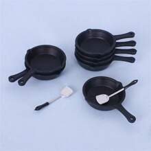 10pcs/5pcs/3pcs/2pcs/1pc 娃娃屋新款仿真煎锅食物玩具，DIY迷你厨房配件，娃娃屋厨房装饰，仿真煎锅，仿真蔬菜，微型场景装饰，微型拍摄道具，微型厨房用品 - 彩色 - 查看 10